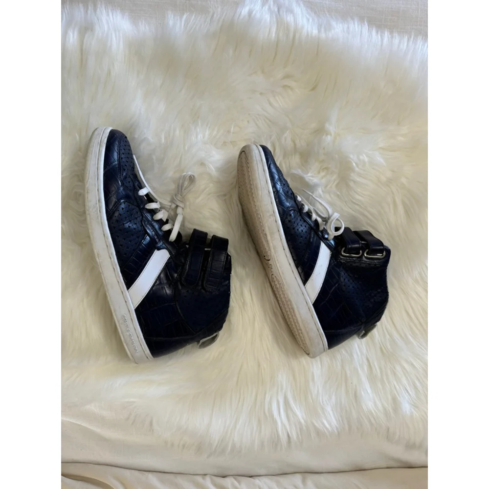Creative Recreation | Midnight Blue Croc Embossed High-Top Sneakers | US 12 - Picture 4 of 10